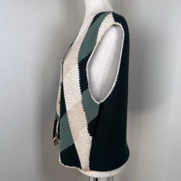 Vintage Christopher & Banks Hand Embroidered Crochet Sweater Vest XL Cottagecore - Picture 4 of 7